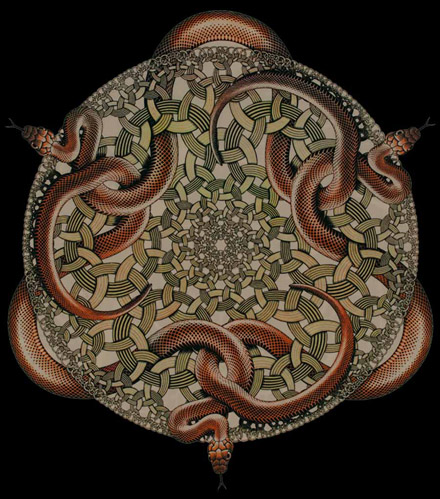 Escher Snakes cropped on blackRSLarge