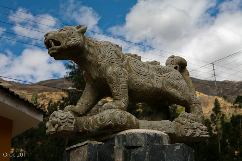 1. Stone carving in the town of Chavin