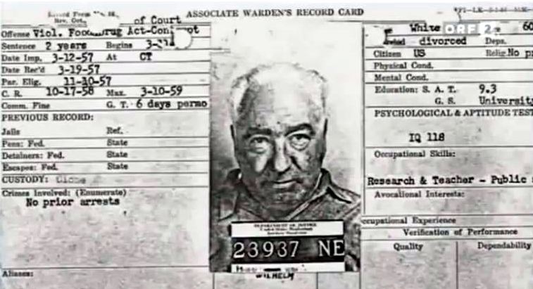 Associate Wardens Record Card for Wilhelm Reich