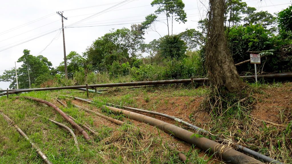 Petrol snaking out of the jungle in Sucumbios Ecuador 2014 1