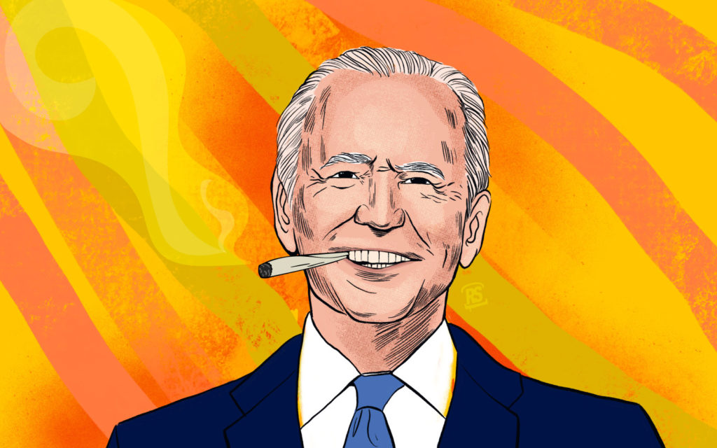 joe biden portrait lit joint ash